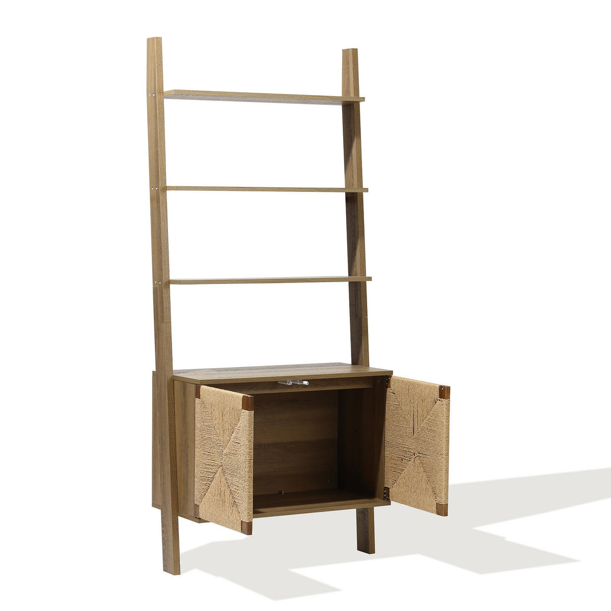 LEITERREGAL mit 2 Türen, Holz | B80 x T43,9 x H180 cm - Braun, Holzwerkstoff (80/180/43.9cm) - Hometopia