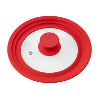 UNIVERSAL-GLASDECKEL, rot, Silikon, Edelstahl - Rot, Glas (20/20/5cm) - bremermann