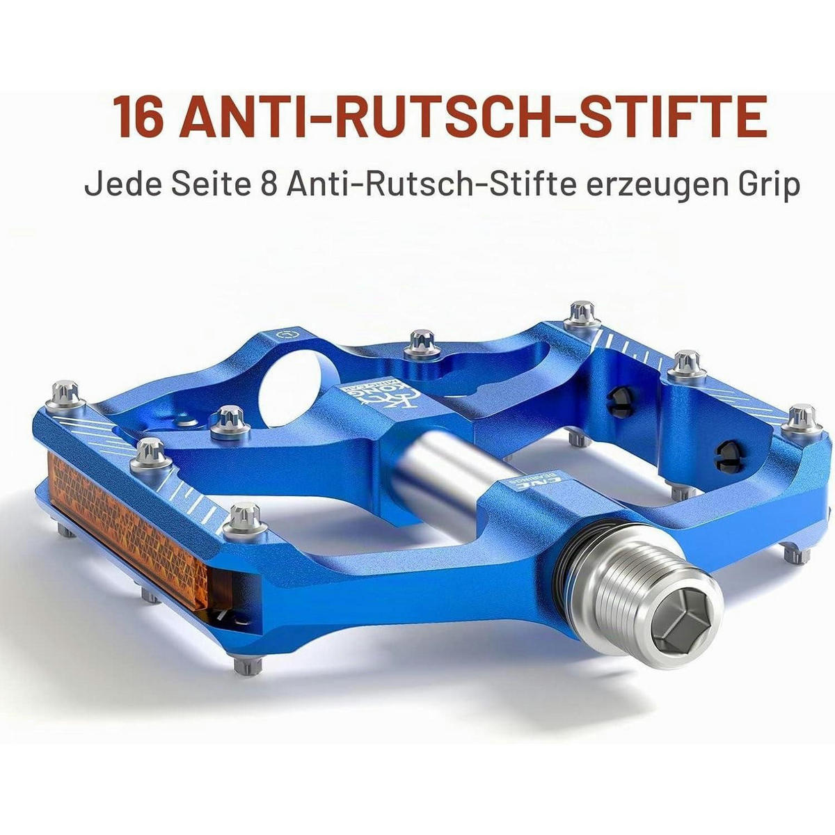 FAHRRADPEDALE Plattformpedale mit Reflektoren Blau - Blau, Metall (9.9/1.5/11.8cm)