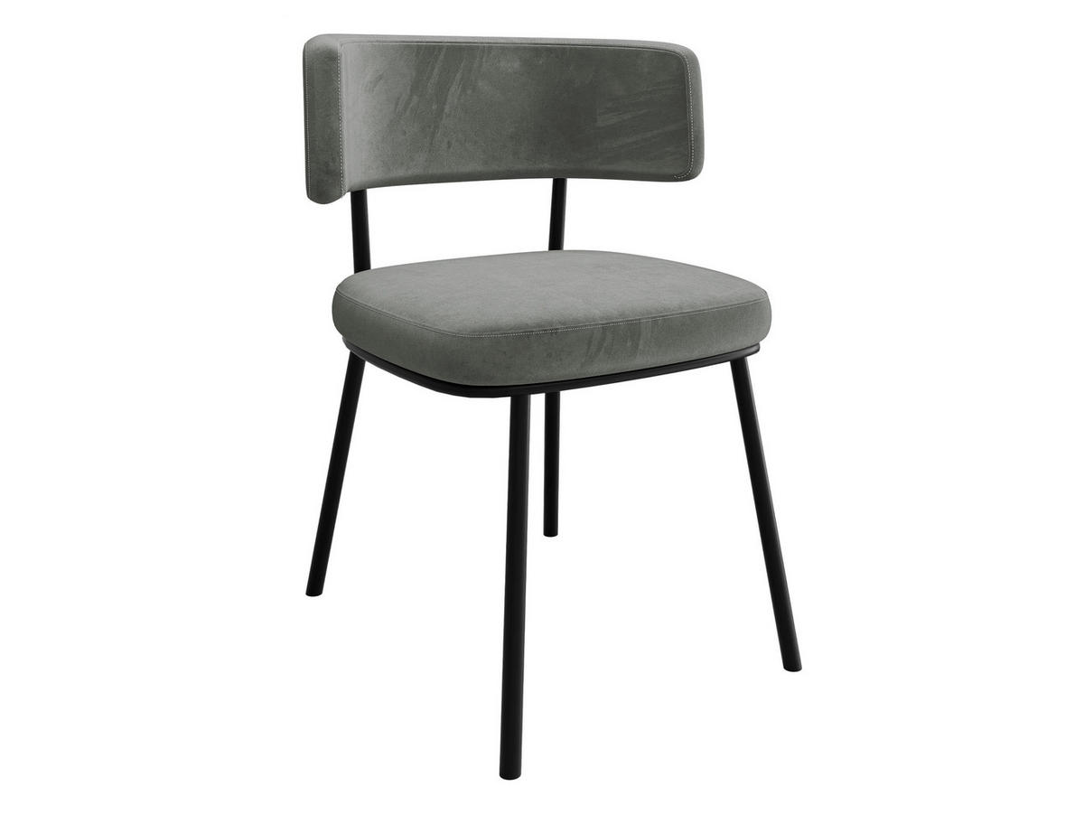 POLSTERSTUHL Iga - Dunkelgrau/Schwarz, Textil/Metall (58/75/57cm) - MIRJAN24