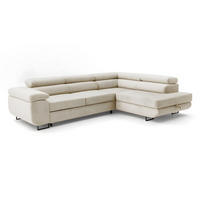 ECKSOFA Velmo mit Bettkasten und Schlaffunktion, verstellbaren Kopfstützen, in L-Form - Beige, Textil (275/203cm)