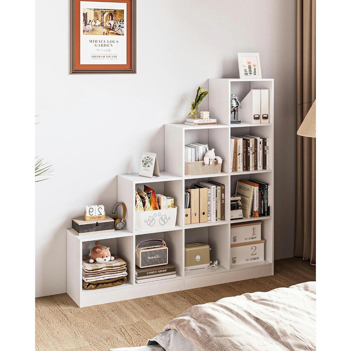 BÜCHERREGAL 10 Würfel Weiß 127 x 124 cm - Weiß, Holzwerkstoff (127/124/24cm)
