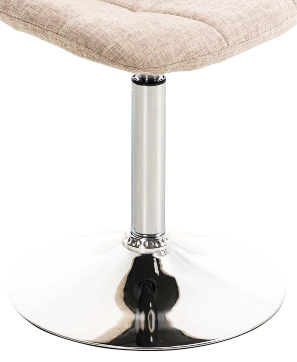 DREHSTUHL 2er Set Stoff creme - Chromfarben/Creme, Textil/Metall (48/84/52cm) - CLP