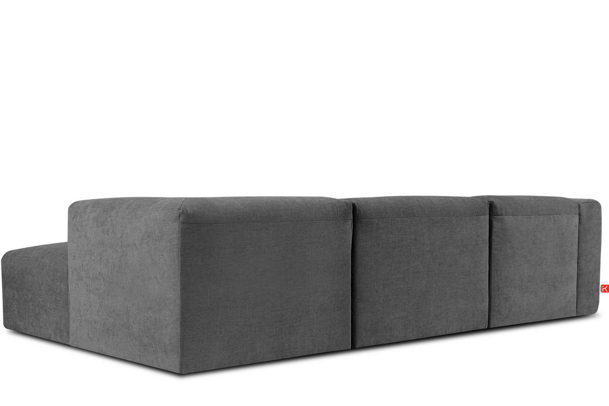 ECKMODULSOFA-RECHTS BUFFO mit extrem weicher und bequemer Sitzfläche, Gewebestoff, aschfahl - Grau, Textil (297/180cm) - KONSIMO®