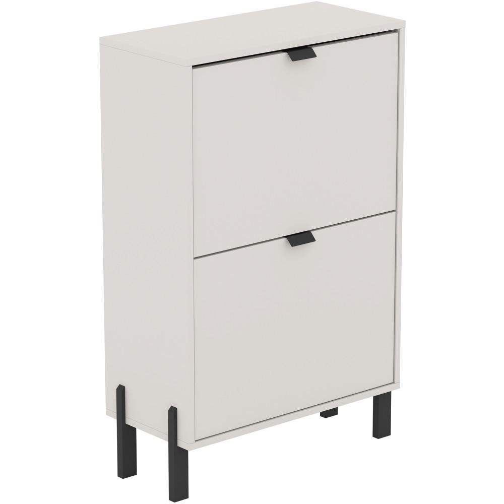 SCHUHSCHRANK Cortina mit 2 Türen, Sandbeige - Sandfarben/Schwarz, Holzwerkstoff (61/100/30cm) - Beautysofa