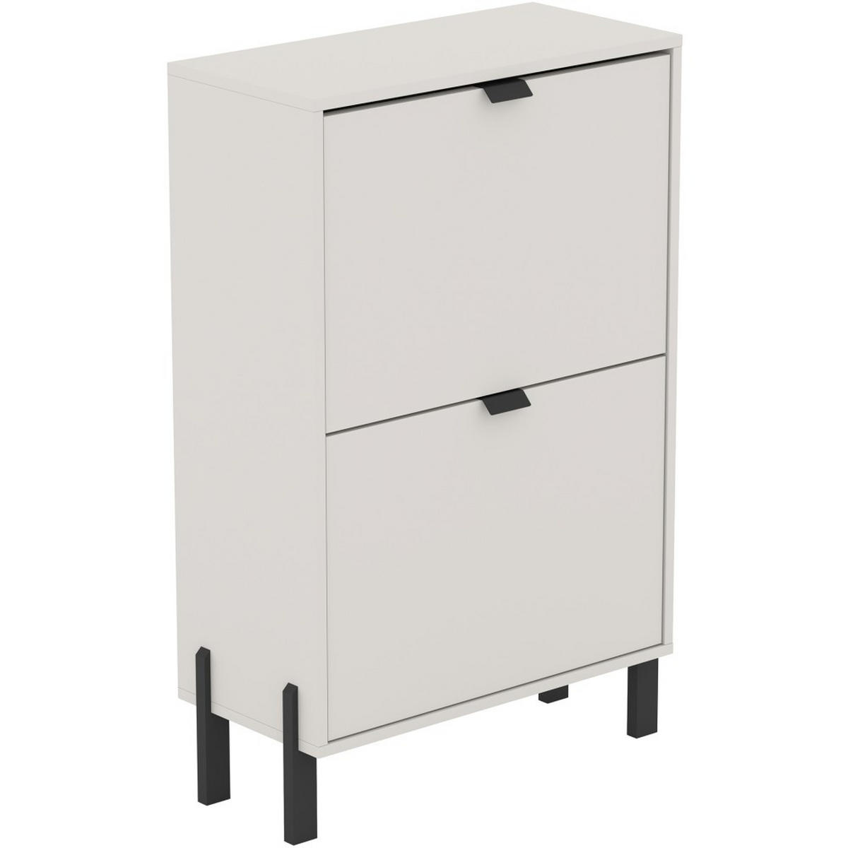 SCHUHSCHRANK Cortina mit 2 Türen, Sandbeige - Sandfarben/Schwarz, Holzwerkstoff (61/100/30cm) - Beautysofa