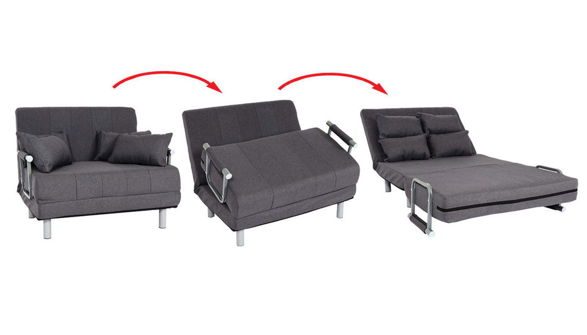 SCHLAFSESSEL Grau - Grau, Textil (105/80/186cm) - MCW