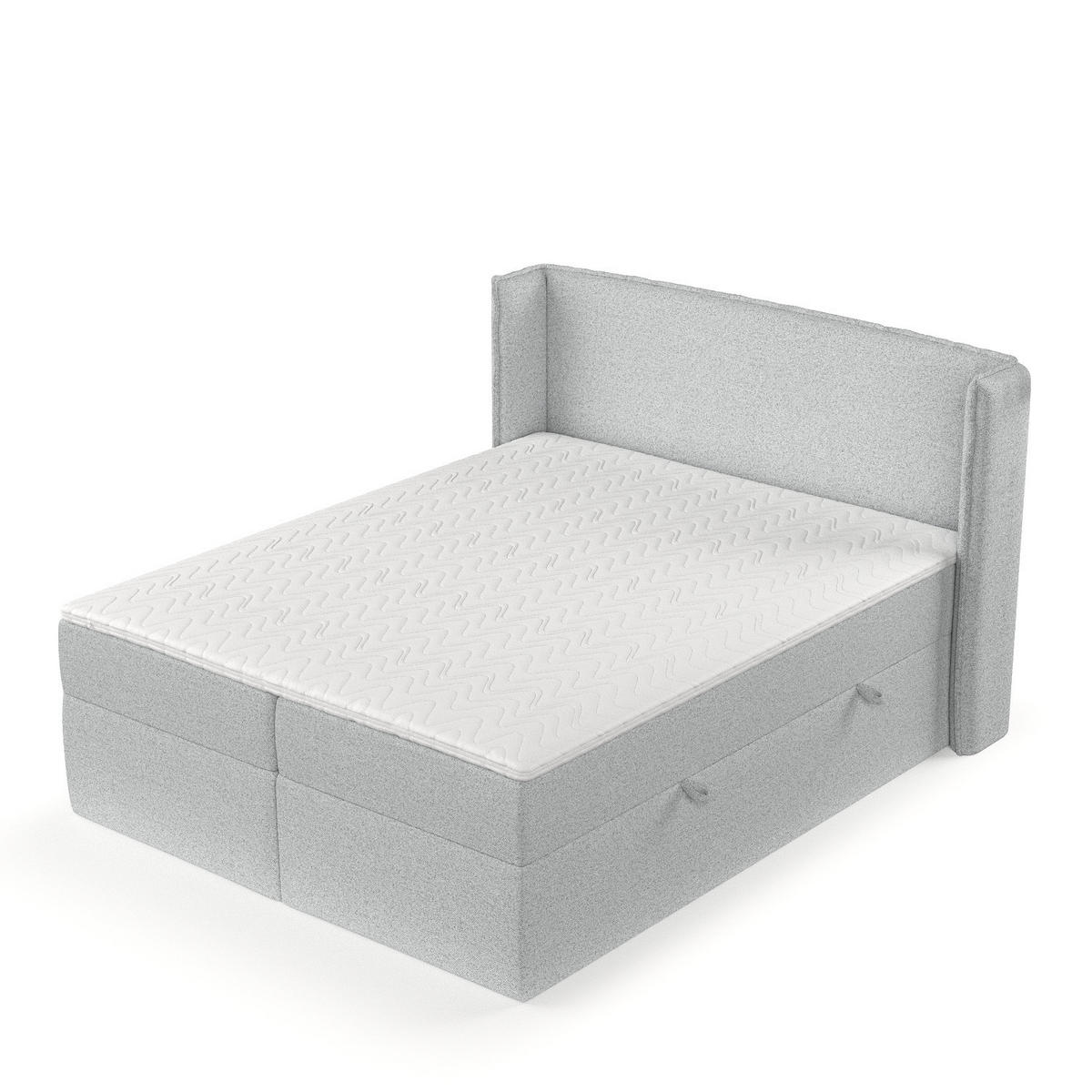BOXBETT Viva 180/200 cm Hellgrau im Riva Stoff - Hellgrau/Schwarz, Holz/Holzwerkstoff (180/200cm) - AltaBeds