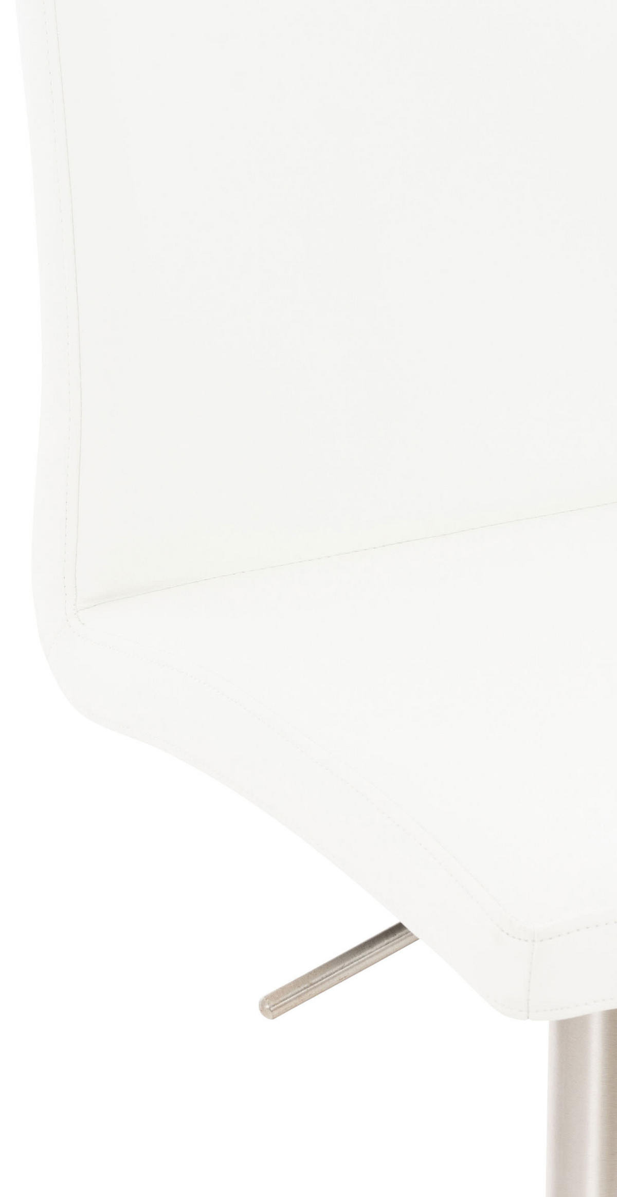 BARHOCKER Lederlook Weiß - Edelstahlfarben/Weiß, Textil/Metall (40/93/49cm) - CLP