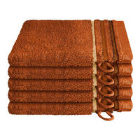 WASCHHANDSCHUHSET Skyline Color - 5-teilig - 16 x 22 cm - Terrakotta - Terracotta, Textil (16/22cm) - SCHIESSER