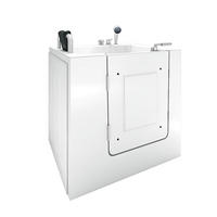 SITZWANNE Whirlpool Badewanne mit Tür S02WP-C-L 100x78cm - Weiß, Glas/Kunststoff (78/113/100cm) - AcquaVapore by Sandra Jentho