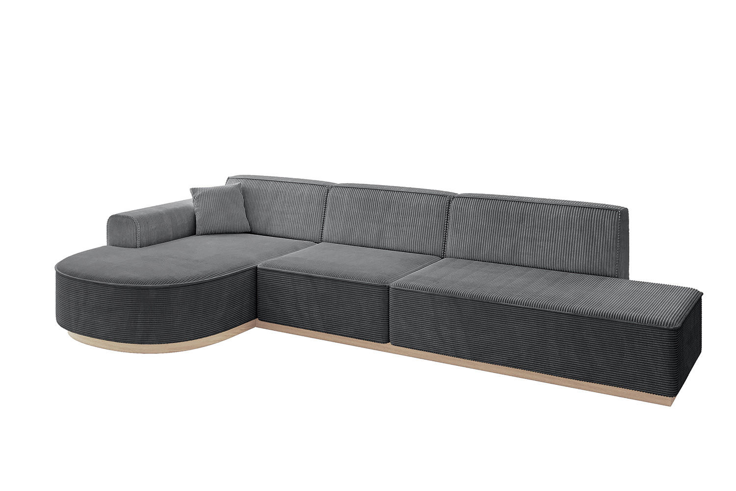 ECKSOFA Ottomane Links ARRIO-L2 - 328x171x83 cm Dunkelgrau - Dunkelgrau, Holzwerkstoff/Textil (328/171cm) - ALTDECOR