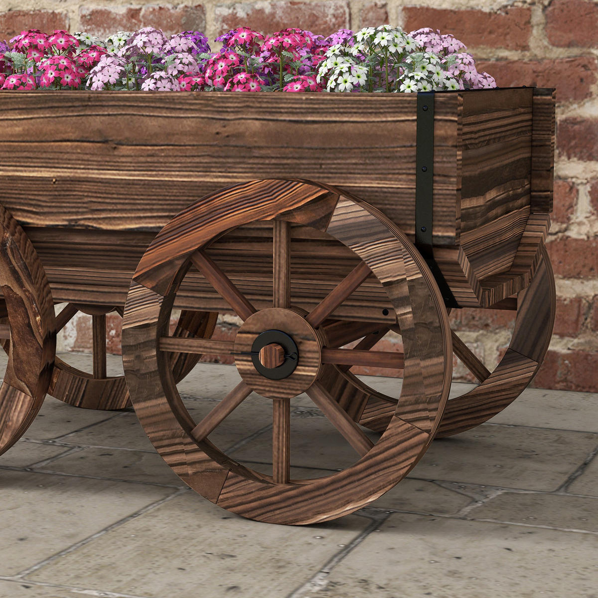 HOCHBEET DE-12265 mit Rollen u. Griff, 120/41/54 cm Braun - Braun, Holz (120/54/41cm) - ComfortXL