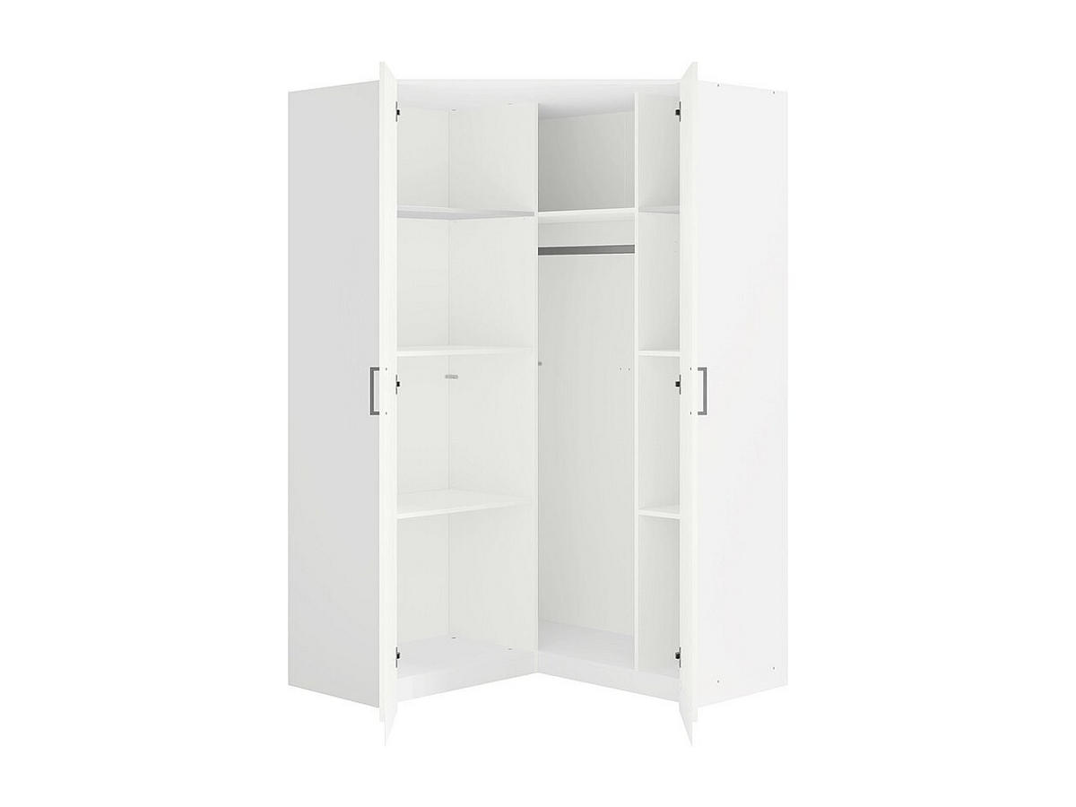 KLEIDERSCHRANK - 117.5 cm x 117.5 cm - Holz, Platte - Weiß BELOMY - Weiß, Holz (117.5/197.5/117.5cm) - Vente-Unique