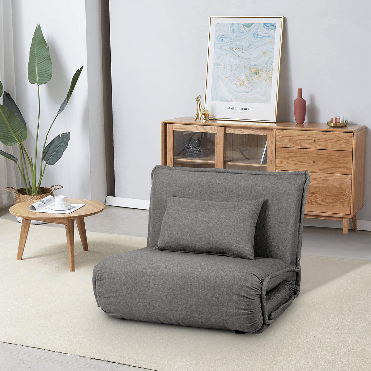 SCHLAFSESSEL - Grau, Textil/Metall (100/73/85cm) - home24