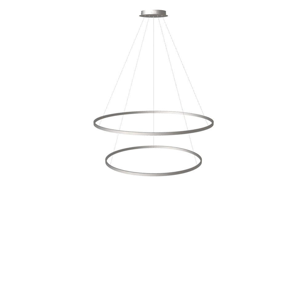 LED-HÄNGELAMPE 2er Ring Aluminium Ø 120 | 100cm - Alufarben, Metall (1.3/120/3.3cm) - s.luce