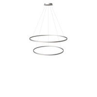LED-HÄNGELAMPE 2er Ring Aluminium Ø 120 | 100cm - Alufarben, Metall (1.3/120/3.3cm) - s.luce