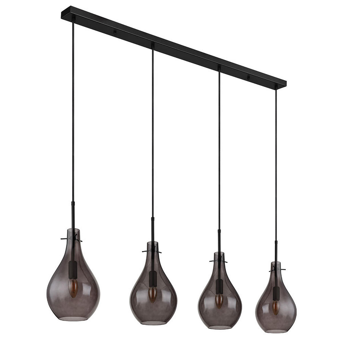 HÄNGELEUCHTE FLIPS Glas Grau Rauchoptik - Grau, Glas (110/18/120cm) - Globo Lighting