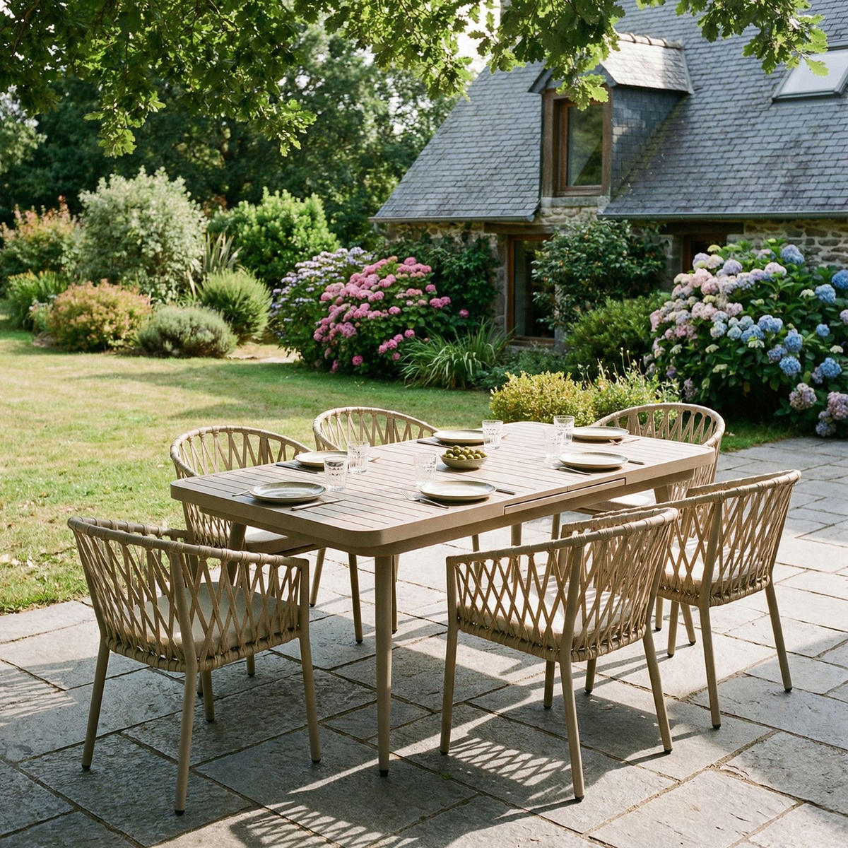 GARTENMÖBELSET SUNNY - Braun, Metall - IDIMEX