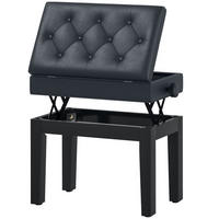 HOCKER DE-16364 höhenverstellbar mit verstecktem Fach Schwarz - Schwarz, Holzwerkstoff (33/58/545cm) - ComfortXL