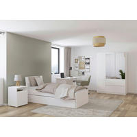 JUGENDZIMMER Joel in Weiß 4 teilig mit 90er Bett - Weiß, Holzwerkstoff (120/200/80cm)