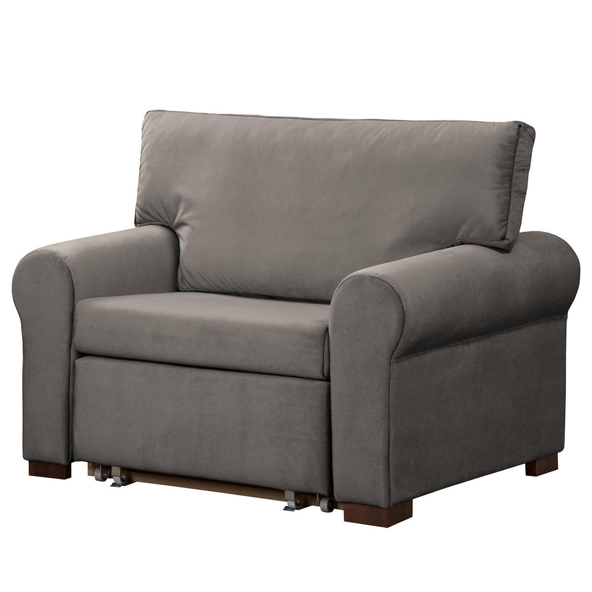 SCHLAFSOFA mit Husse - Buchefarben/Grau, Buchenholz/Textil (125/90/90cm) - home24