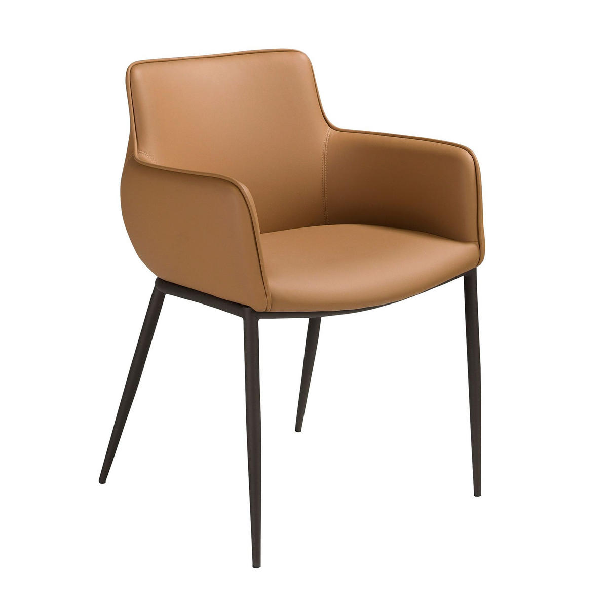 STUHL Braune Kunstledersessel 62/58/81 cm - Schwarz/Braun, Leder/Kunststoff (62/81/58cm) - ANGEL CERDA