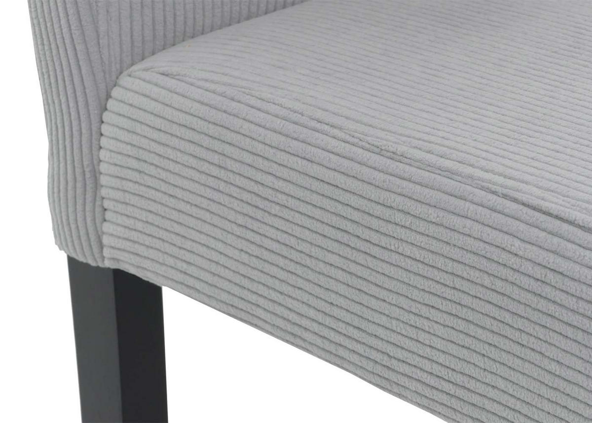 ESSZIMMERSTUHL 6er-Set klassisch und zeitlos 90x42x50cm Sitzhöhe 47cm Stoff/Textil Cord Holz dunkle Beine Hellgrau - Hellgrau, Textil (42/90/50cm) - CHEFGASTRO