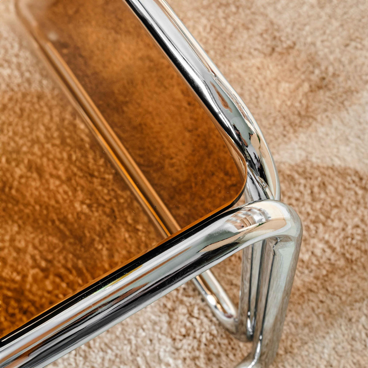 COUCHTISCH, Braun - Braun, Glas/Metall (90/90/40cm) - Oviala