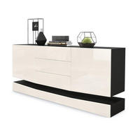 SIDEBOARD City Fronten in Creme Hochglanz - Creme, Holzwerkstoff (178/82/39cm) - Vladon