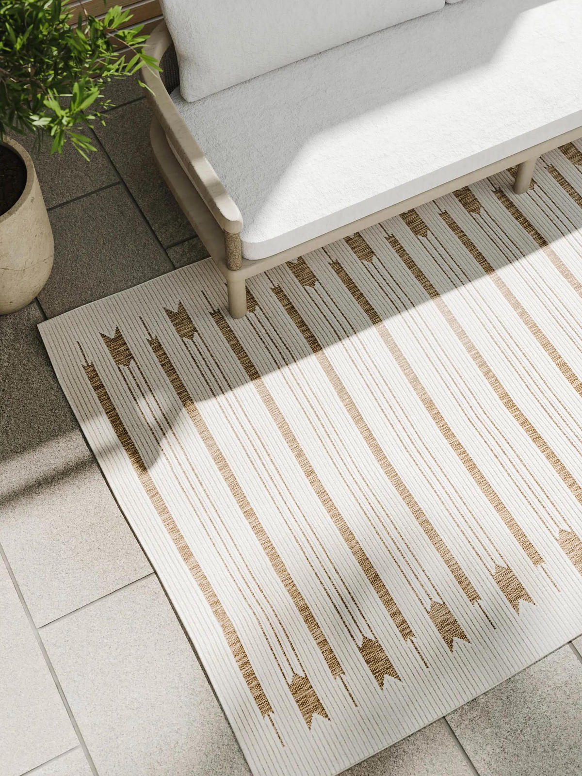 VNITŘNÍ a venkovní koberec Kaleo Krémová/Béžová 160x230 cm - krémová, plast/umělá hmota (160/230cm) - benuta