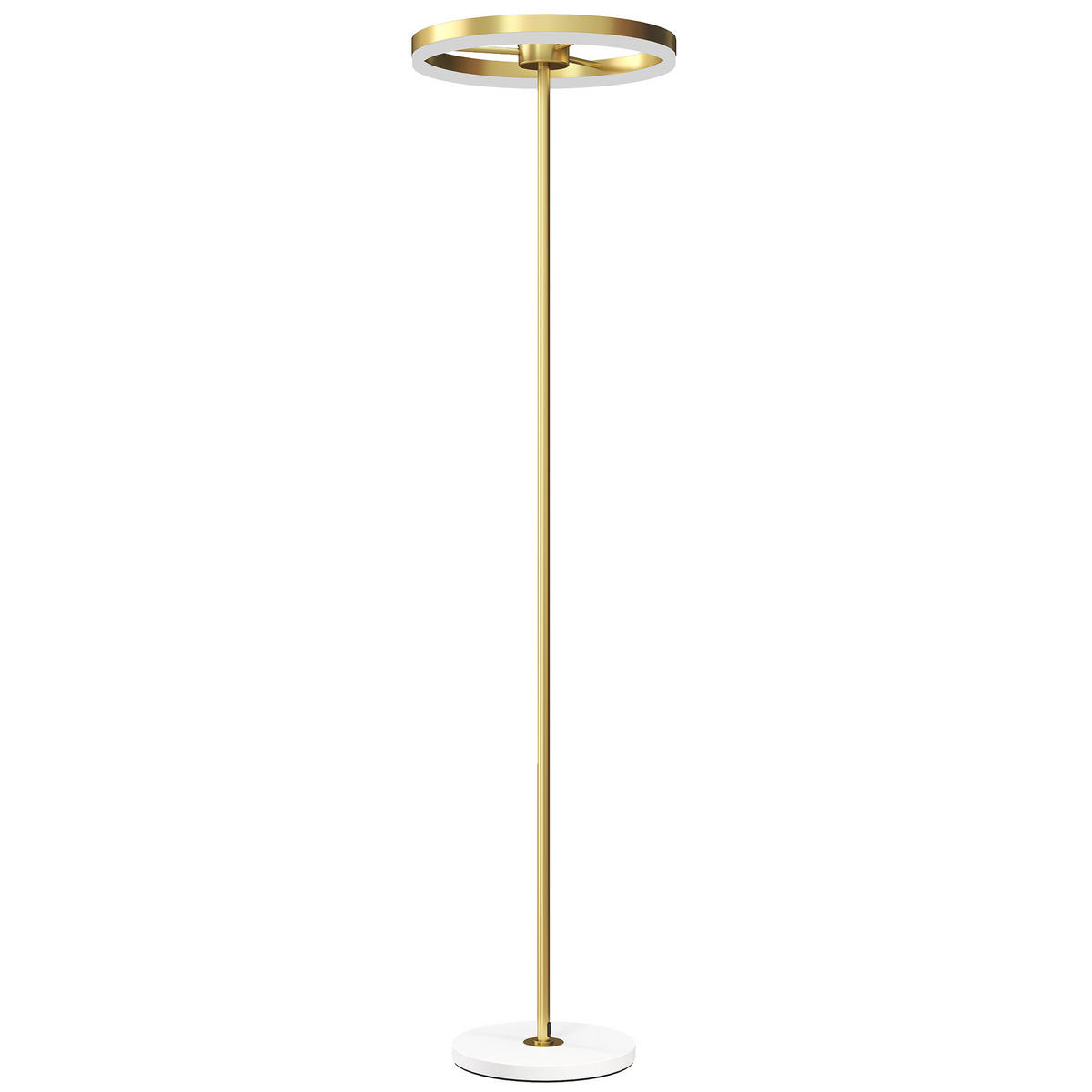STEHLAMPE LED Wohnzimmer Dimmbar Stehleuchte mit 3 Lichtfarben, Fußschalter - Gelb, Metall (40/40/157.5cm) - HOMCOM