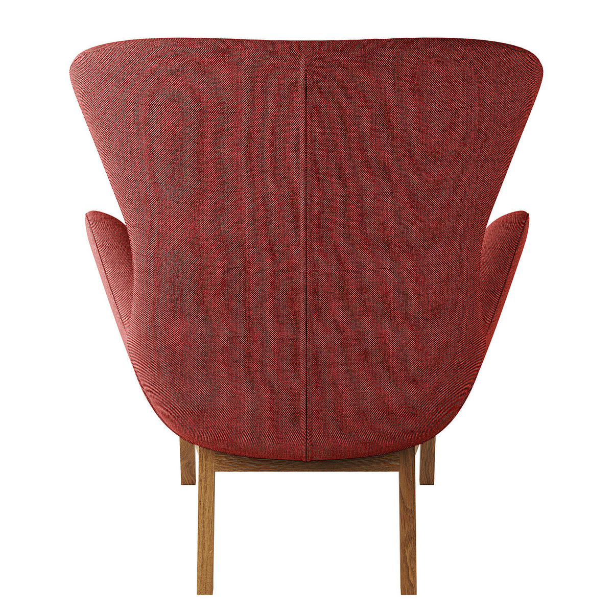 SESSEL mit Holzfüßen - Eichefarben/Rot, Eichenholz/Textil (84/99/96cm) - home24