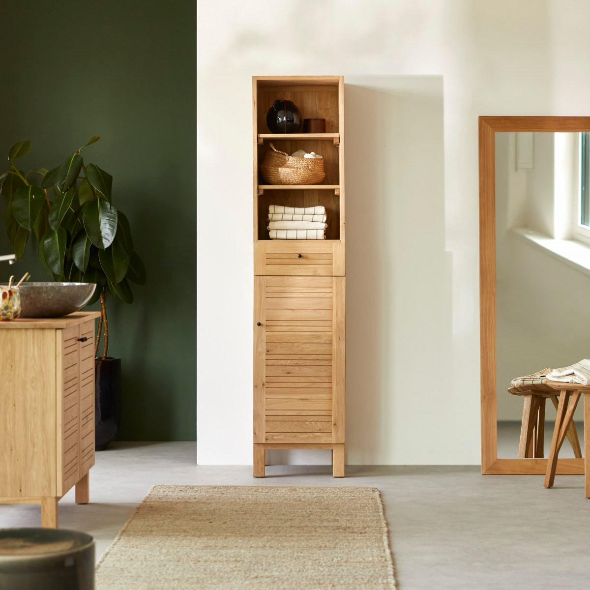 HOCHSCHRANK Soho Natur aus Eiche - Naturfarben, Holz (40/175/35cm) - Tikamoon