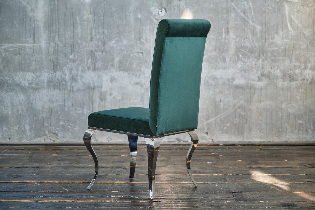 ESSZIMMERSTUHL LEIA Grün Velvet - Grün, Textil (44/101/64cm) - KAWOLA