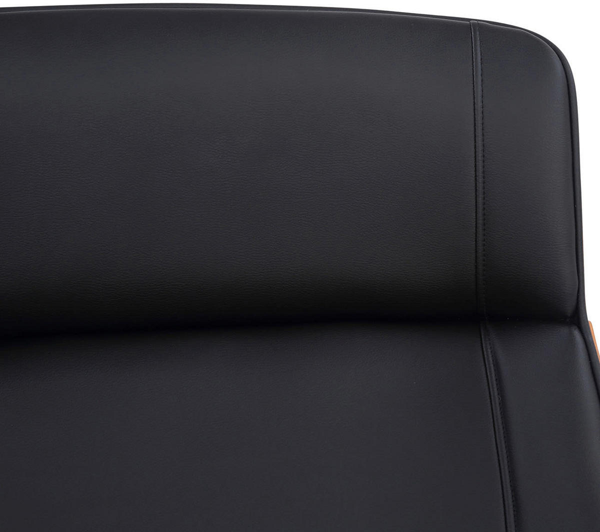 DREHSTUHL Lederlook Walnuss/Schwarz - Chromfarben/Walnussfarben, Textil/Metall (58/110/66cm) - CLP