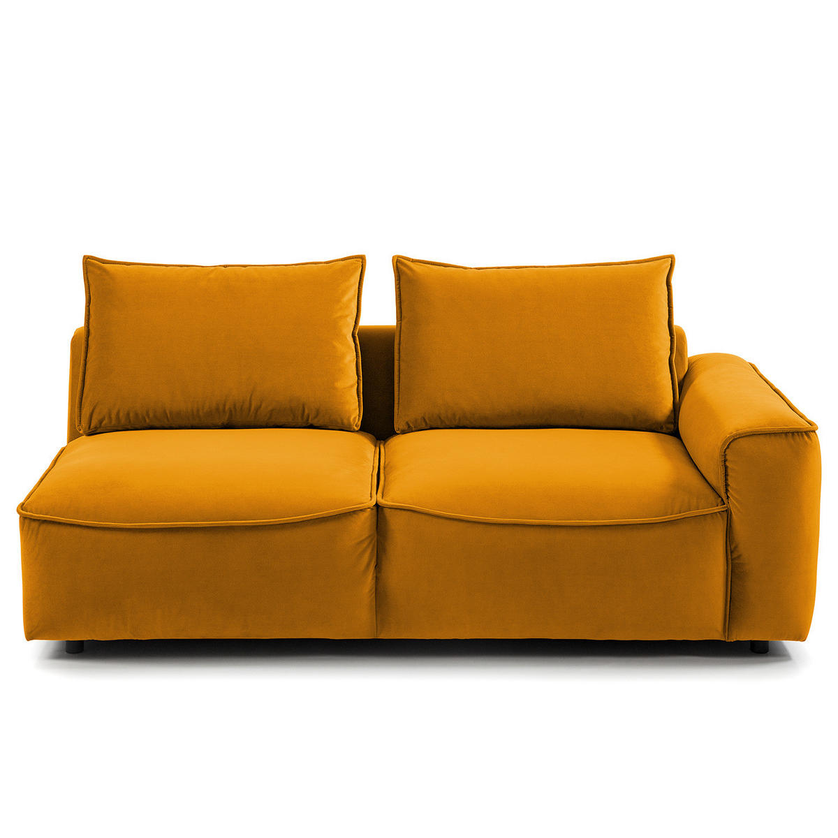 2,5-SITZER SOFA - modular - Schwarz/Orange, Holz/Kunststoff (189/80/99cm) - home24