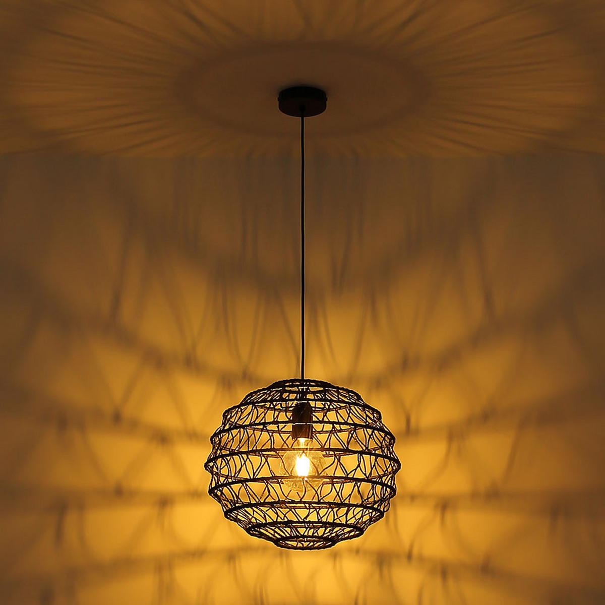 LED HÄNGELEUCHTE Metall Schwarz - Schwarz, Metall (59/59/120cm) - Globo Lighting