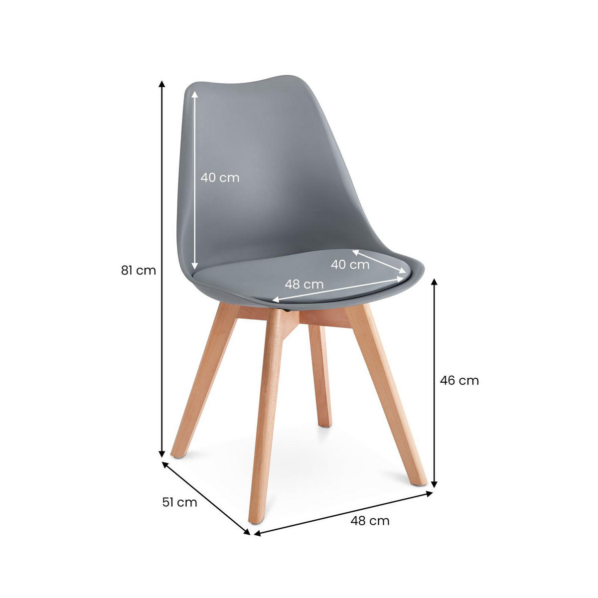 ESSZIMMERSTÜHLE ABBY 4er-Set hellgrau - Hellgrau, Textil (49/82/53cm) - IDIMEX