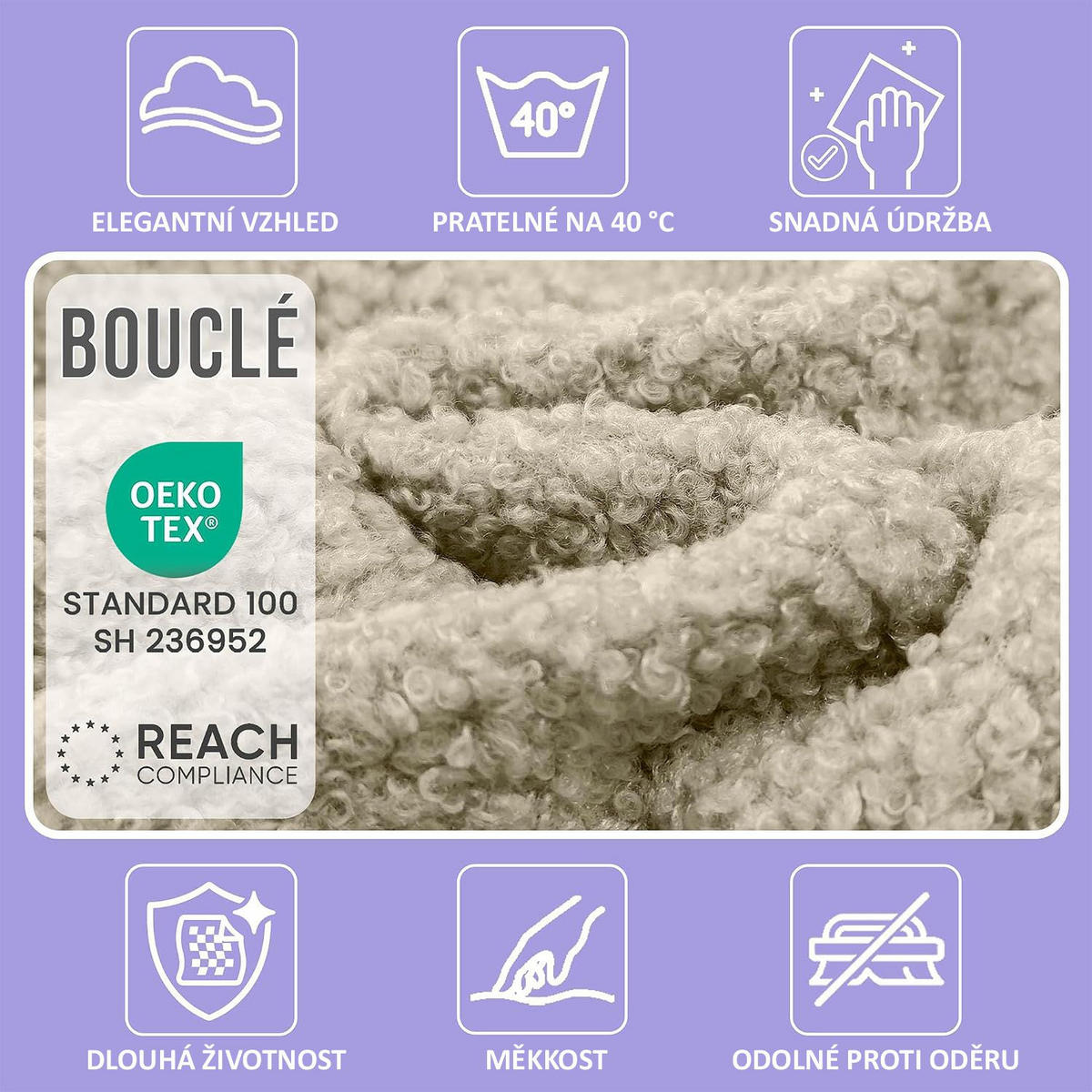 SITZSACK FÜR KINDER Hase 75/75/55 cm, weicher Bouclé 315 g/m², abnehmbarer Bezug, Toasted Almond - Beige, Textil (75/55/75cm) - Dreamroots