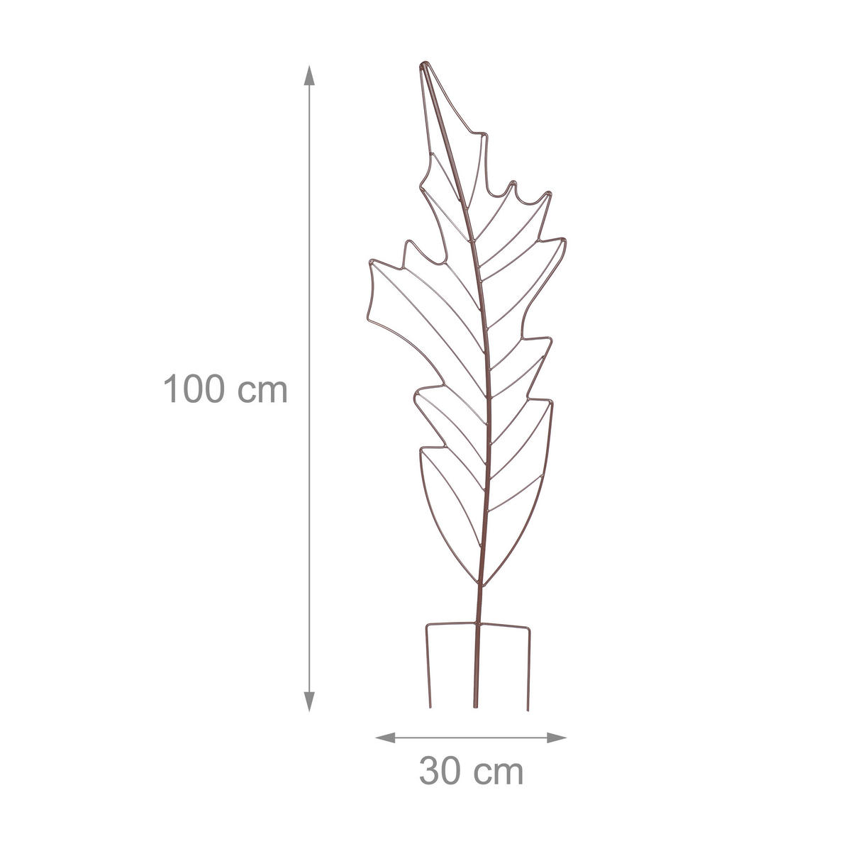 RANKGITTER Braun 2er-Set Stahl Blattform 100x30 cm - Braun, Metall (30/100/1cm) - Relaxdays