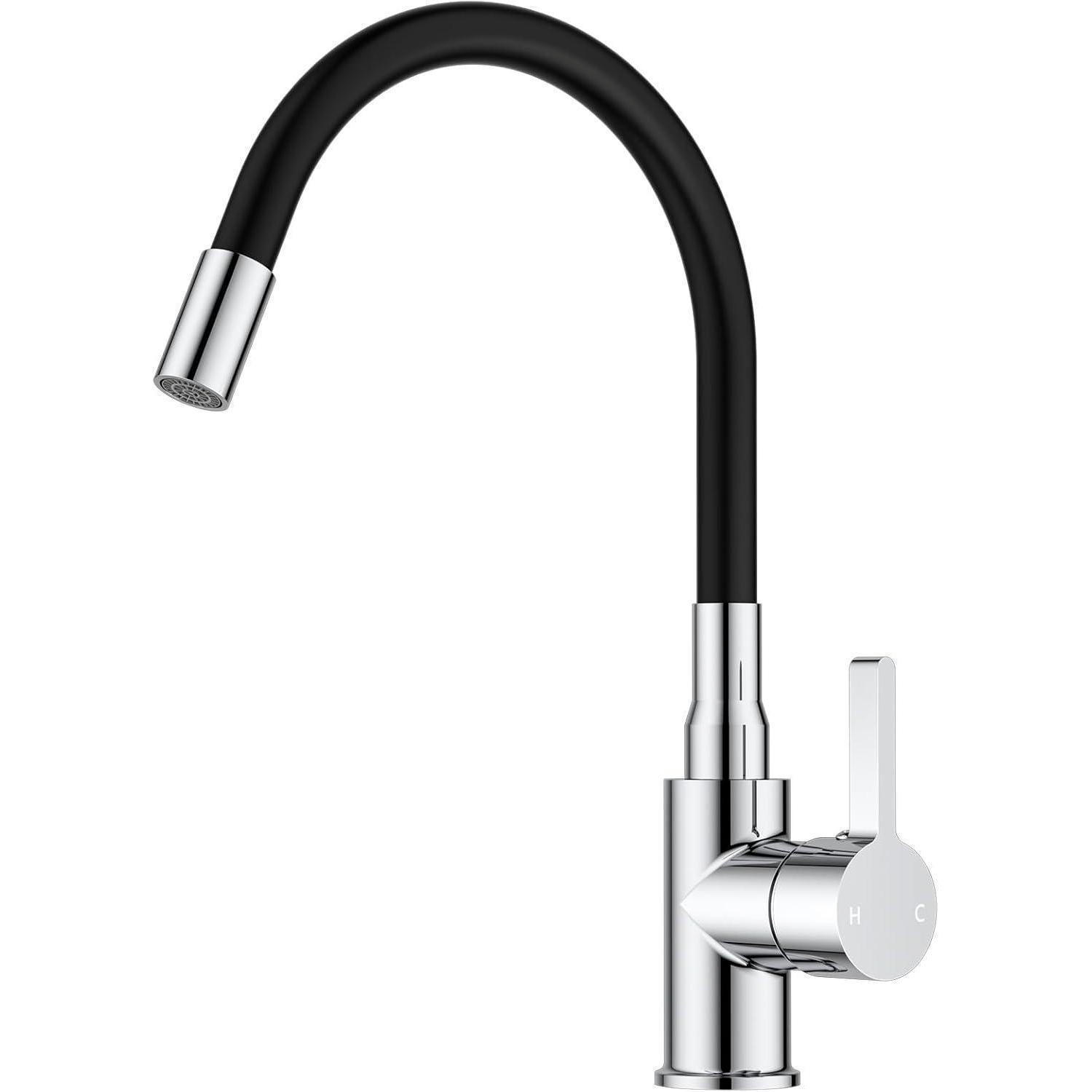 KÜCHENARMATUR mit flexiblem Schlauch polierter Chrom - Multicolor, Metall (21.9/21.8/34.8cm)