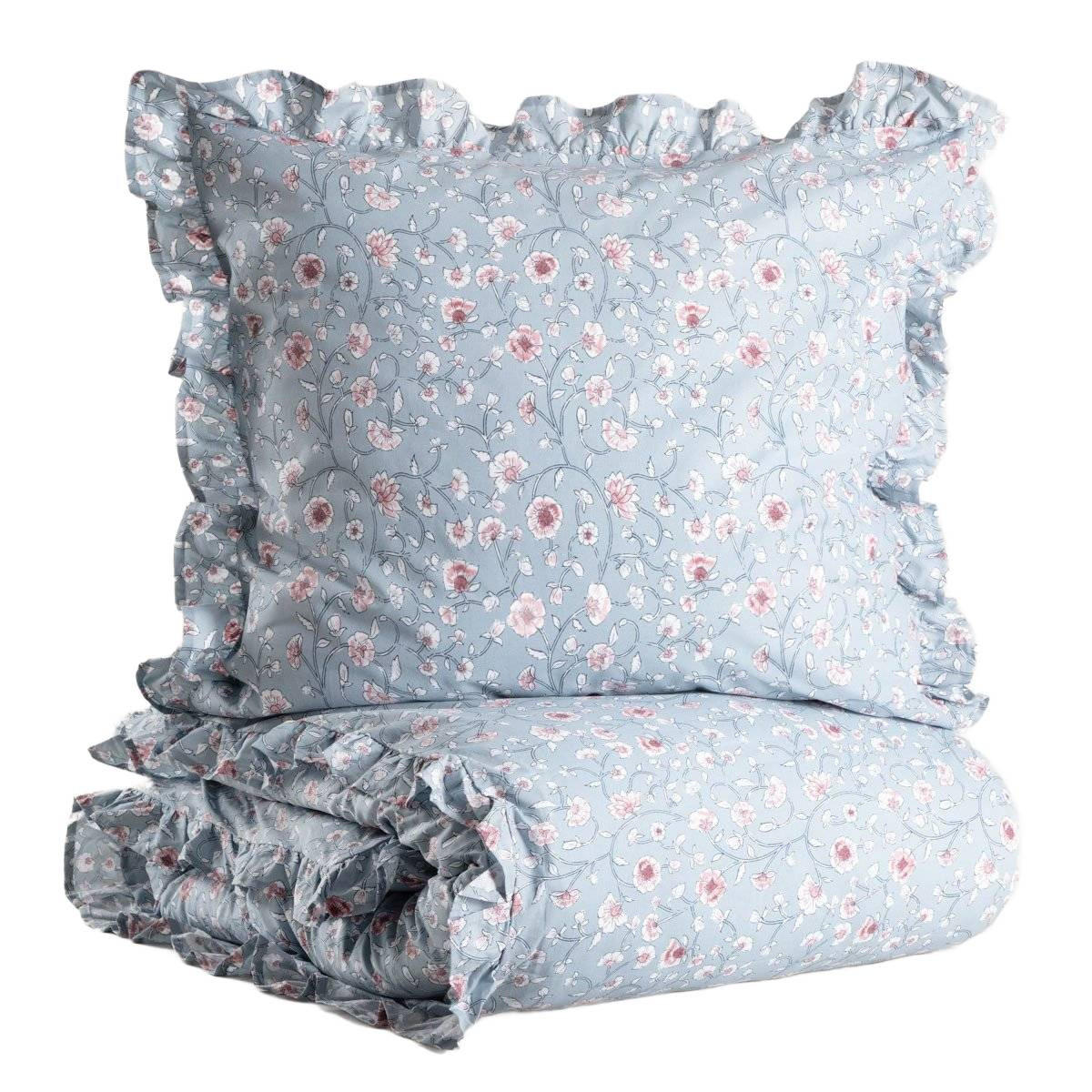 BETTWÄSCHE Julia Baumwolle 220/200 cm - Blau, Textil (220/200cm) - Homla