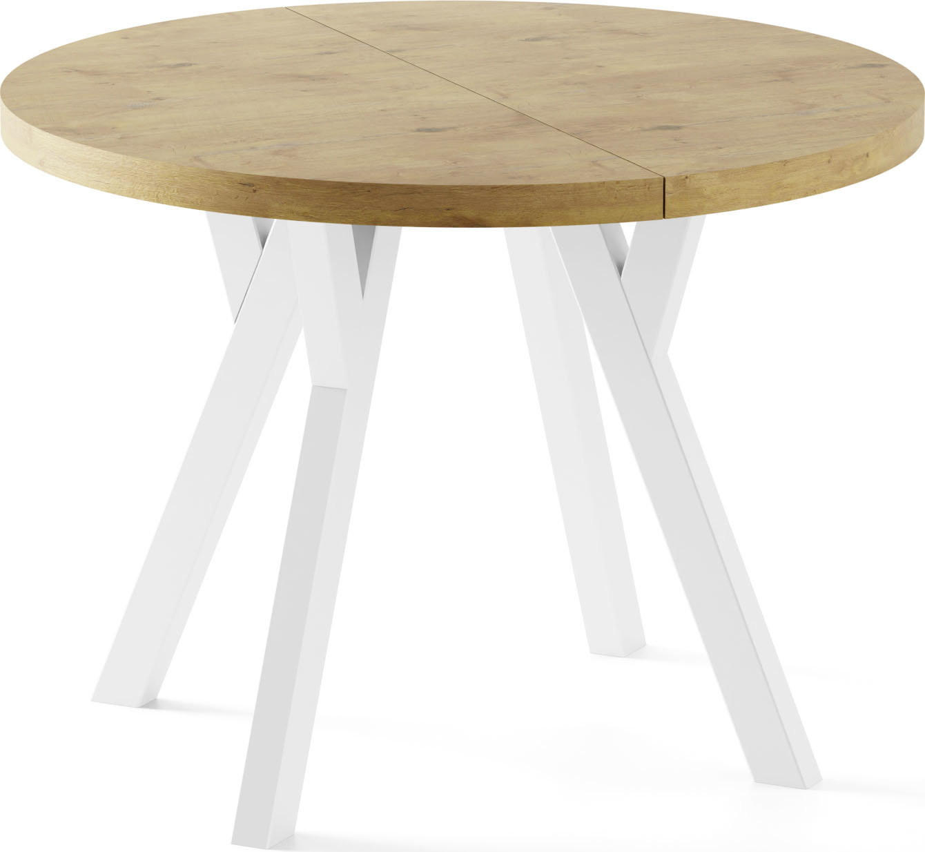 ESSTISCH Twixy XXL groß rund oval ausziehbar, Eiche Hell Braun 100-250/100/76 cm - Eichefarben/Braun, Holz/Holzwerkstoff (100/250/76cm) - WFL GROUP