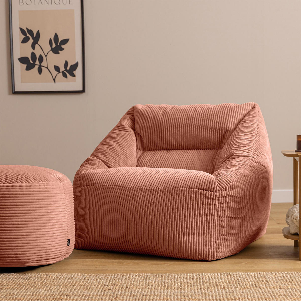 SITZSACK Sessel Natalia + Sitzpouf - Pink, Textil (97/73/84cm) - icon