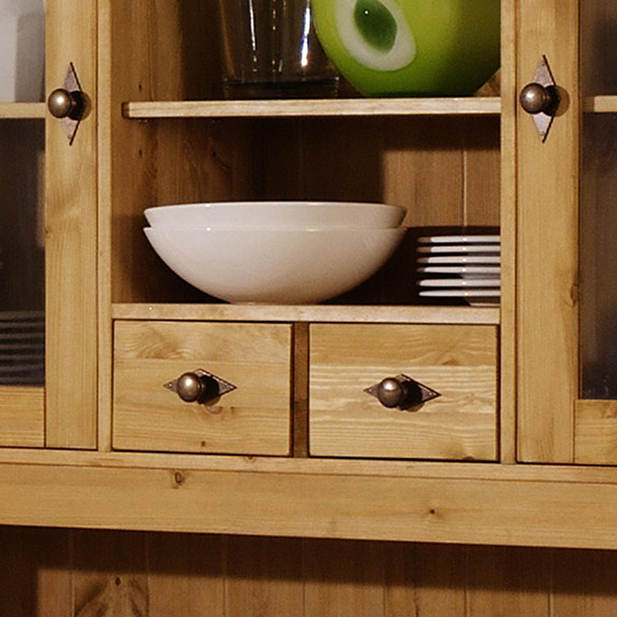 BUFFET - Kiefer massiv - Braun/Kieferfarben, Holz/Holzwerkstoff (143/197/45cm) - home24