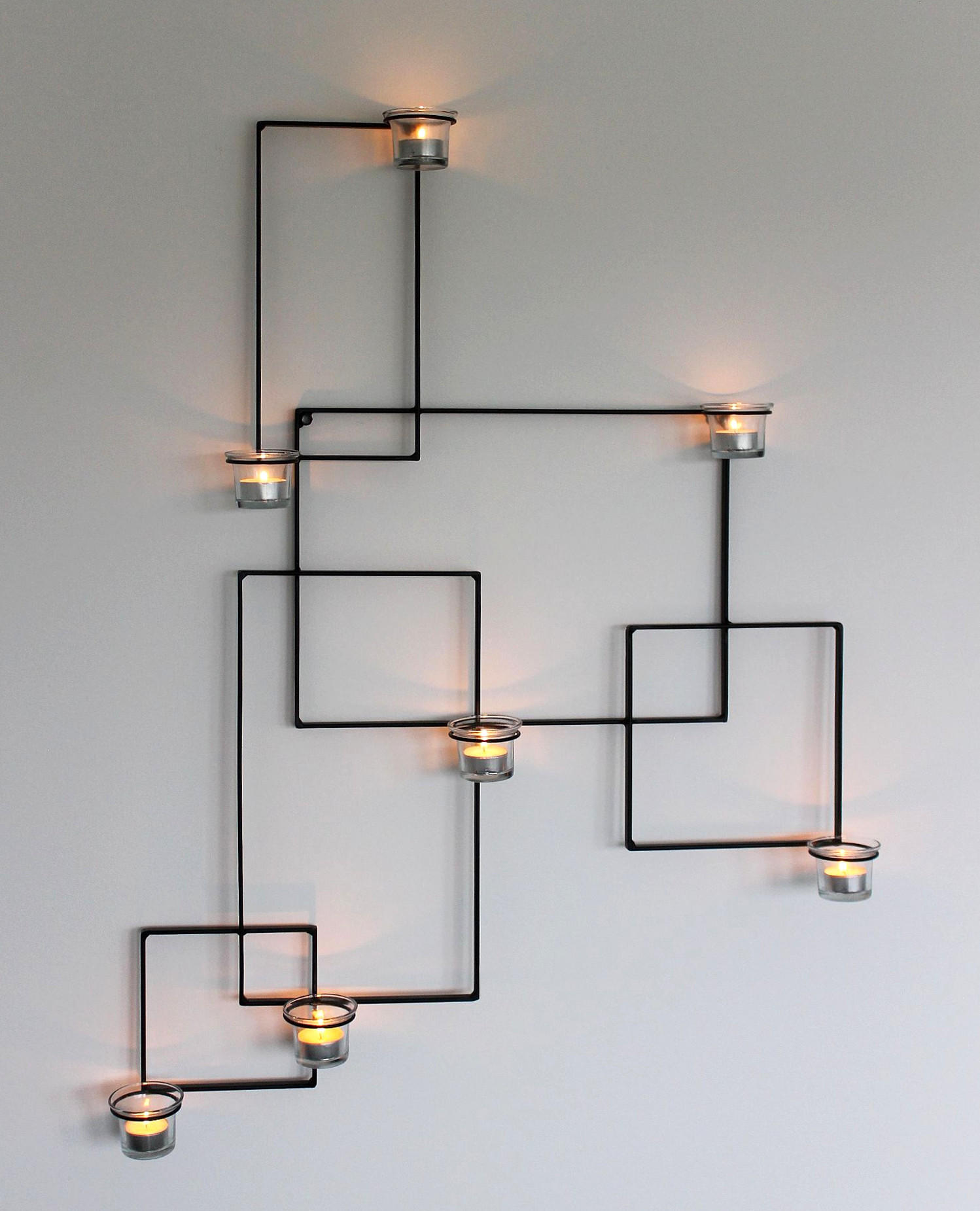 TEELICHTHALTER Alegria Metall Wand Schwarz - Schwarz, Metall (87cm) - DanDiBo