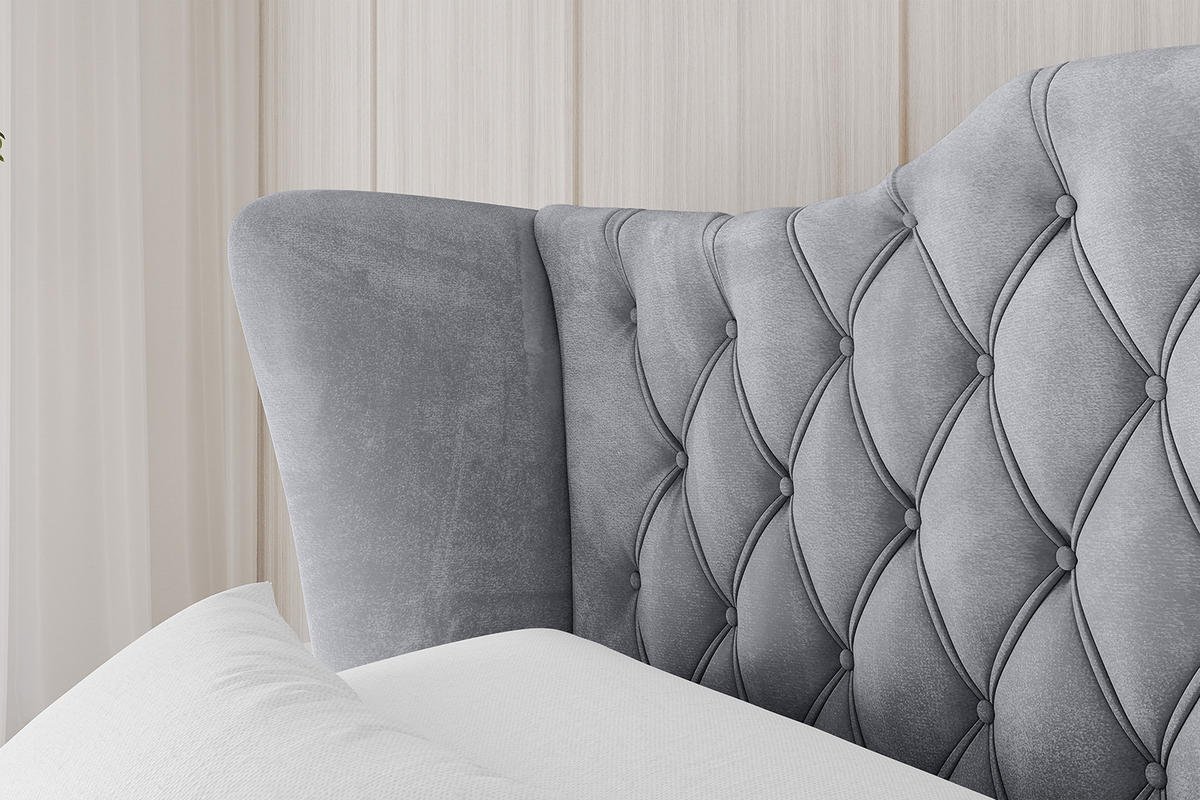POLSTERBETT mit Bettkasten und Lattenrost, Bett mit Matratze H3/H4 - ZORAN 120x200 Hellgrau - Hellgrau, Holzwerkstoff/Textil (120/200cm) - ALTDECOR