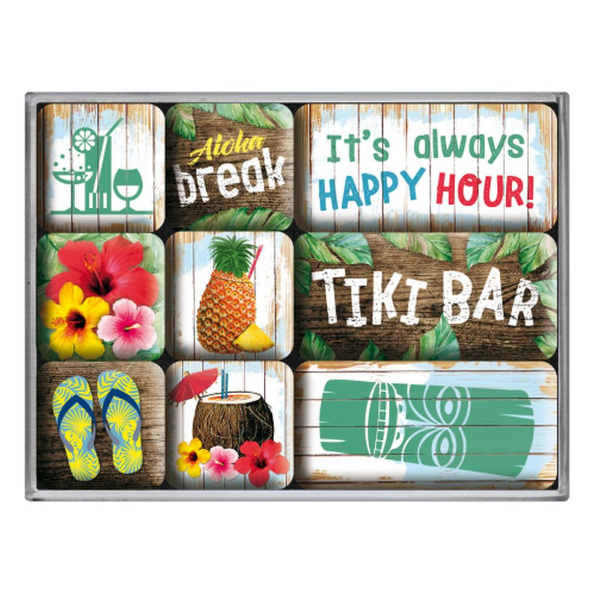 MAGNETSET 9-teilig Open Bar Tiki Bar - Multicolor, Metall (9/7/2cm) - Nostalgic-Art