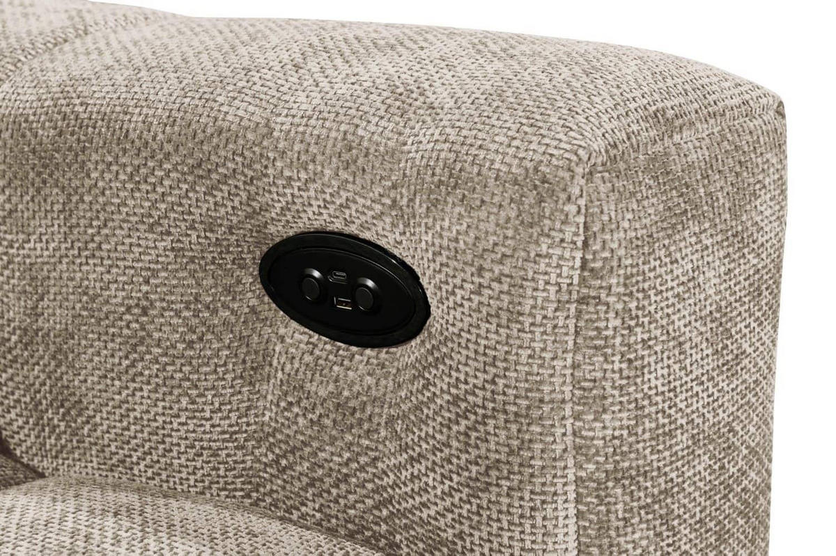 ECKSCHLAFSOFA mit elektronische Sitztiefenverstellung - Taupe/Schwarz, Holz/Kunststoff (297/170cm) - ed exciting design